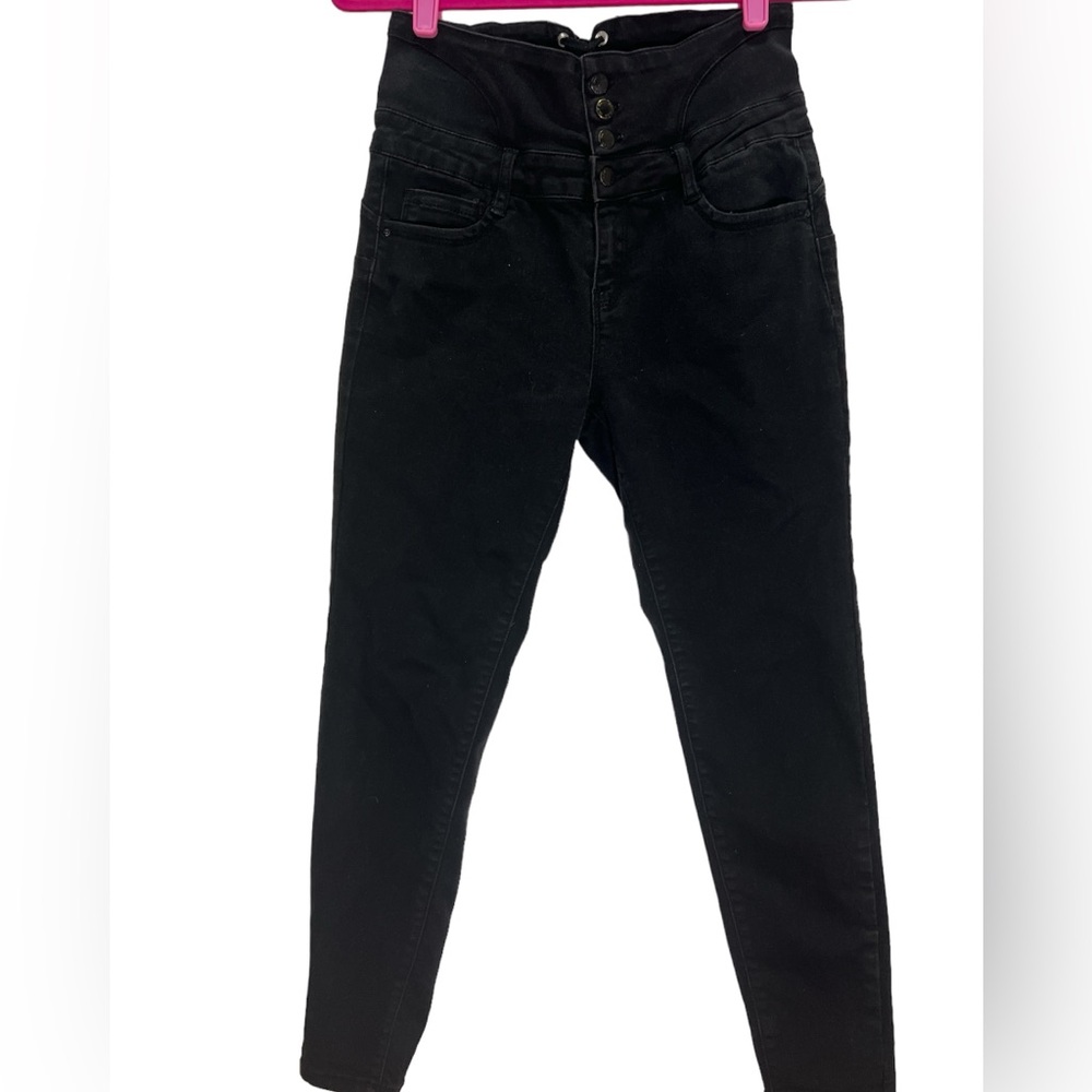 Wax Jean Women's "Butt I Love You Push-Up" High-Rise Skinny Jeans Lace U…
